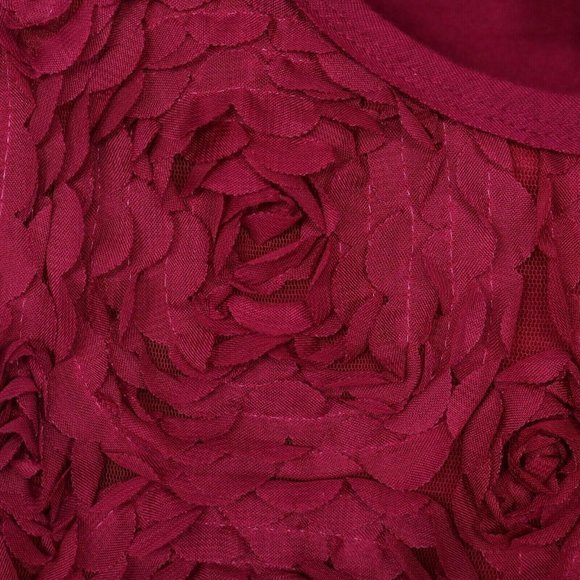 Maurices Tank Top Shirt Blouse Pink Rose Maroon Floral Ruffled M Medium - Picture 11 of 12